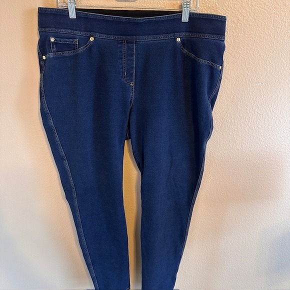 Nygard Slims Indigo Women's Pull on Dark Wash Jean Jeggings Stretch XL (18-20) - Picture 2 of 8